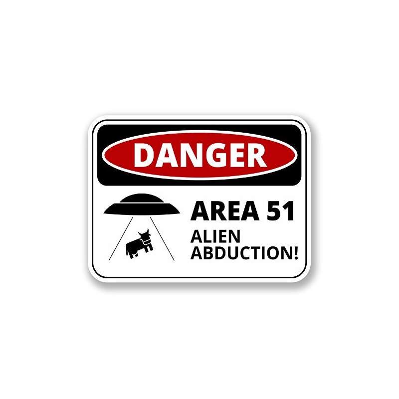 2 x 10cm Danger Sign Area 51 Vinyl Sticker Laptop