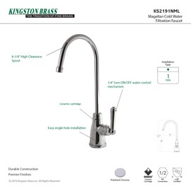 KINGSTON BRASS KS2191NML Magellan Cold Water Filtration Faucet, Polished Chrome