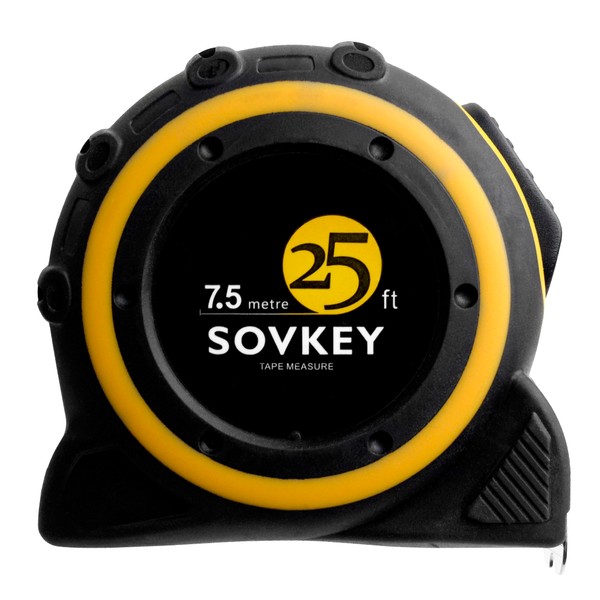 25ft(7.5-Meters) Tape Measure, Self-Lock, Dual Scale, Easy Read Measuring Tape