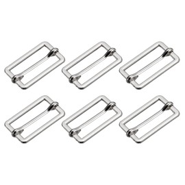 sourcing map Sliding Buckles Metal Rectangle Adjuster Triglides, Silver tone