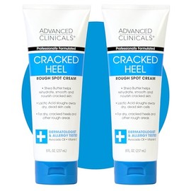Advanced Clinicals Crema de talón agrietada para pies secos, puntos ásperos y callos, Two - 8 Ounce