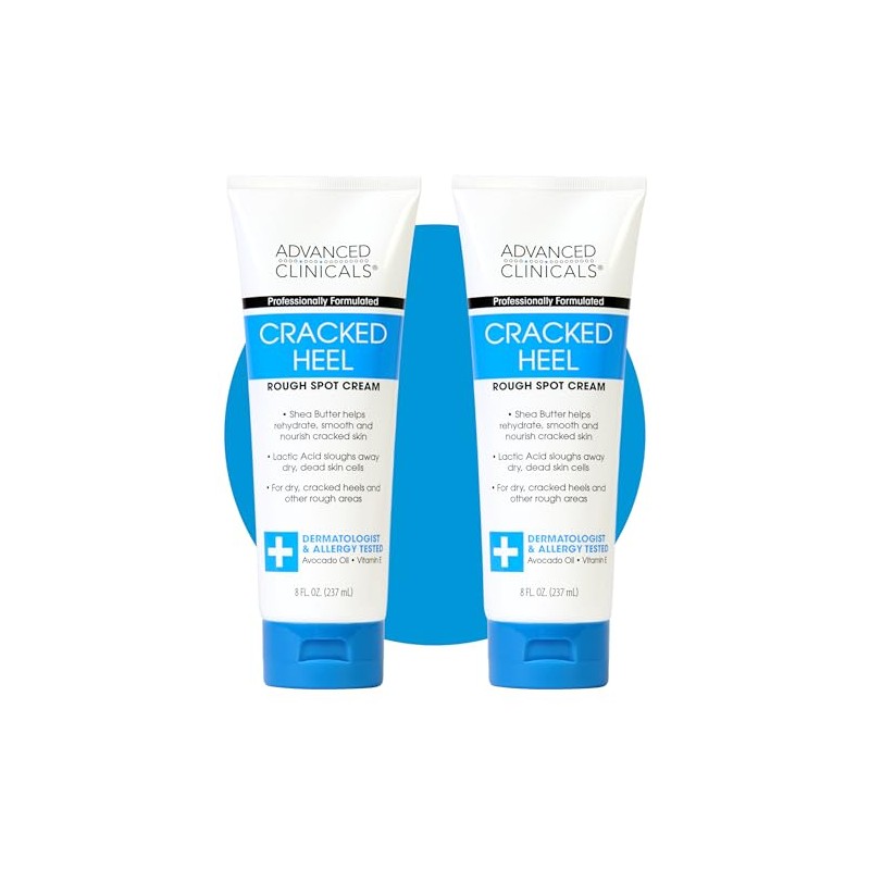 Advanced Clinicals Crema de talón agrietada para pies secos, puntos