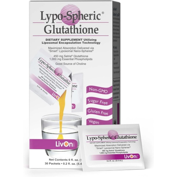 Branded Lypo-Spheric Glutathione 450mg Packets - Maximum Bioavailabilit