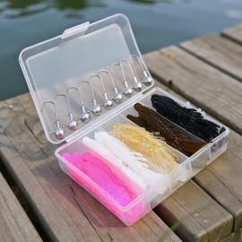 Soft Fishing Lures - Realistic Sinking Bait | Realistic Lures and Lead Hook for Trout Bass Freshwater Salmon Sea Saltwater Lake Swamp Stream Catfish Walleye Crappie