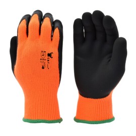 G & F Products Winter Gloves for outdoor cold weather Double Coated Windproof texured Plam and Fingers Acrylic Terry inner keep hands warm at -58F, 12 Pairs Large 1528L, Orange (1528L-DZ)