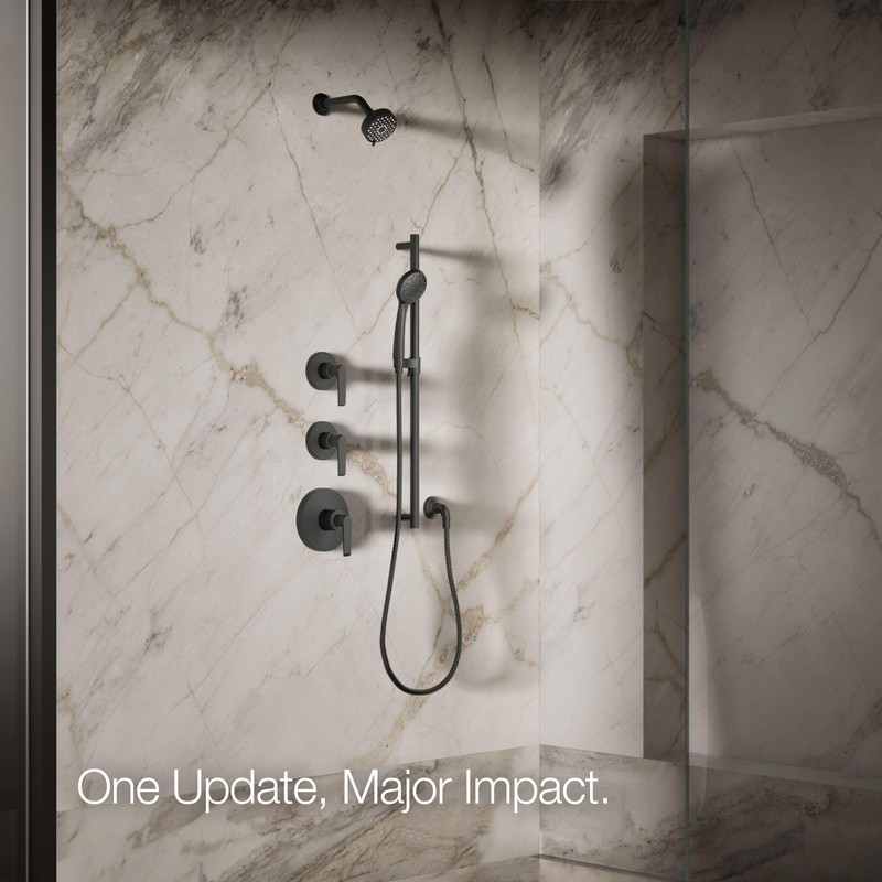Kohler 72418-Y-BL Awaken® G90 Three-function showerhead, 2.5 gpm, Matte Black