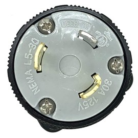 Twist-Lock NEMA L5-30P 125 VAC 30 AMP Replacement Plug Easy Assembly - Durable Nylon Construction - WBL530 - Rewireable (Plug)