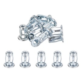 uxcell 50Pcs Multi-Grip Rivet Jack Nut, #10-24 Petal Carbon Steel Thread Zinc Finish Blind for Plastic Pressboard Hardboard Door Anchors Aluminium cladding Steel Pipe