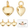 Beebeecraft 10pcs/box 18k gold plated heart charms, Plastic Brass