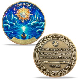 3 Year Sobriety Coin Gifts | Sun and Ice AA Chip Medallion with Inspirational Quote | Narcotics Alcoholics Anonymous Anniversary Sobriety Gifts for Men Women in Recovery