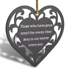 Funeral Gifts for Women, Sympathy Gifts for Women, Memorial Gifts for Loss of Mother, Bereavement Gift, Retro Black Stainless Steel Ornament with Inspirational Quotes,3x3 Inches,HBX52