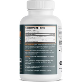 Bronson Calcium 1200mg Per Serving Plus Vitamin D3 1000 IU High Potency Formula, Non-GMO, 120 Tablets