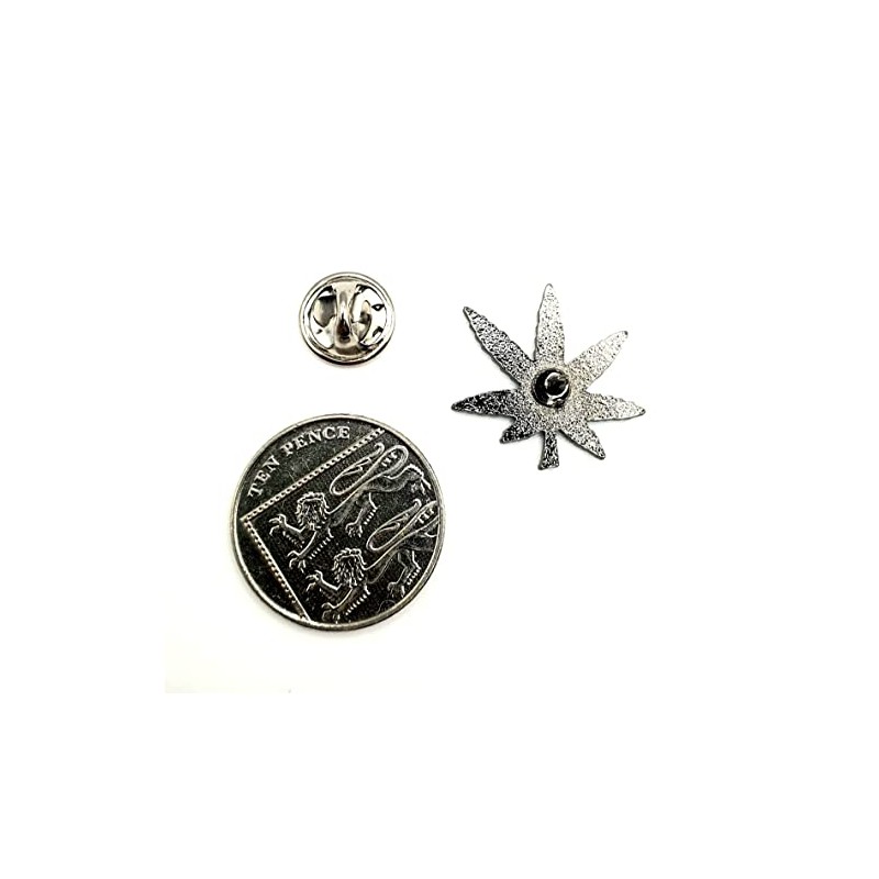 Green Weed Ganja Bong Marajuana Metal Pin Badge Leaf