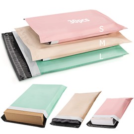 Wanxida 30pcs Colored Mailing Bags Vinted Parcel Bags, Waterproof and Non-Transparent Padded Shipping Bags for Clothing, Boxes and Other Products (3 Sizes)