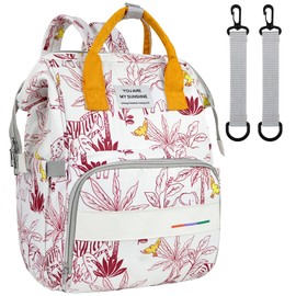 LEcylankEr Changing Backpack Large Capacity Changing Bag Backpack Oxford Fabric Baby Bag with Insulated Bag Baby Travel Bag for On the Go, red, L