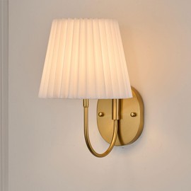 PASSICA DECOR Battery Operated Wall Sconces Set of 2 Premium Fabric Pleated Shade, Rechargeable LED Lights with 15 Colors, Remote Control, Timer for Bedroom, Living Room, Kids' Room