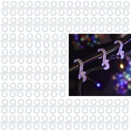 Niwieoi 120 PCS Gutter Hooks for Outdoor Lights,S-Hooks for Outdoor Lights,Gutter Clips for Christmas Lights,Christmas Light Hooks,Gutter Hooks,Clips for Outdoor Christmas Lights