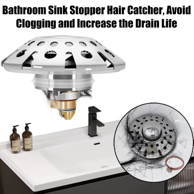 AzWzz 2 Pack Bathroom Sink Stopper,Sink Hair Catcher,Bathro