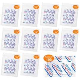 QHOWYAL 100 Packs 100CC Oxygen Absorbers (10 Packs in Individual Vacuum Bag), Food Grade Oxygen Absorbers for Long Term Food Storage, Perfect for Mylar Bags, Canning, Mason Jars, Vacuum Storage Bags