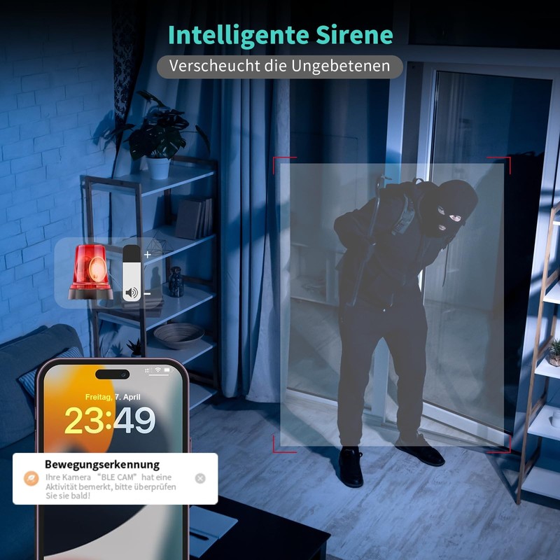 Alaga 3K Indoor Surveillance Camera, 360°, 5G and 2.4G WiFi,