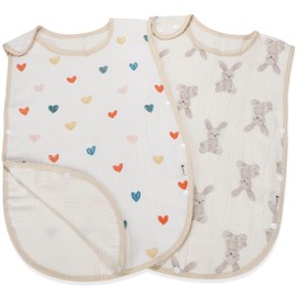 Lipilea Sleeper, Baby Gauze, 4/6 Layer, 100% Cotton, For Girls, Boys, Baby Showers, Newborns, 0-3 Years Old, 1. Heart & Rabbit (Set of 2) 4. Heavy gauze