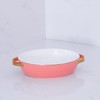 Beatriz Ball CERAMIC Small Oval Baker with Gold Handles (Salmon)
