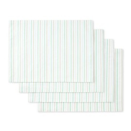 Martha Stewart Daisy Stripe Placemat Set, 13"x17.5", Mint