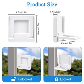 Window Lock, Sliding Door Stopper, Kafand Window Lock, Sliding Door Stopper, Tasteless, No Drilling Required, Baby Guard, Safety Lock, Fall Prevention, Security Measurement, Kids, Babies, Dogs, Cats, Fall Prevention, Multifunctional, Easy to Install, Sliding Door Lock (Set of 2), White