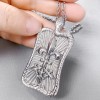 Unbranded Stainless Steel Snake Frame Fleur-de-Lis Pendant Necklace Gothic Medieval