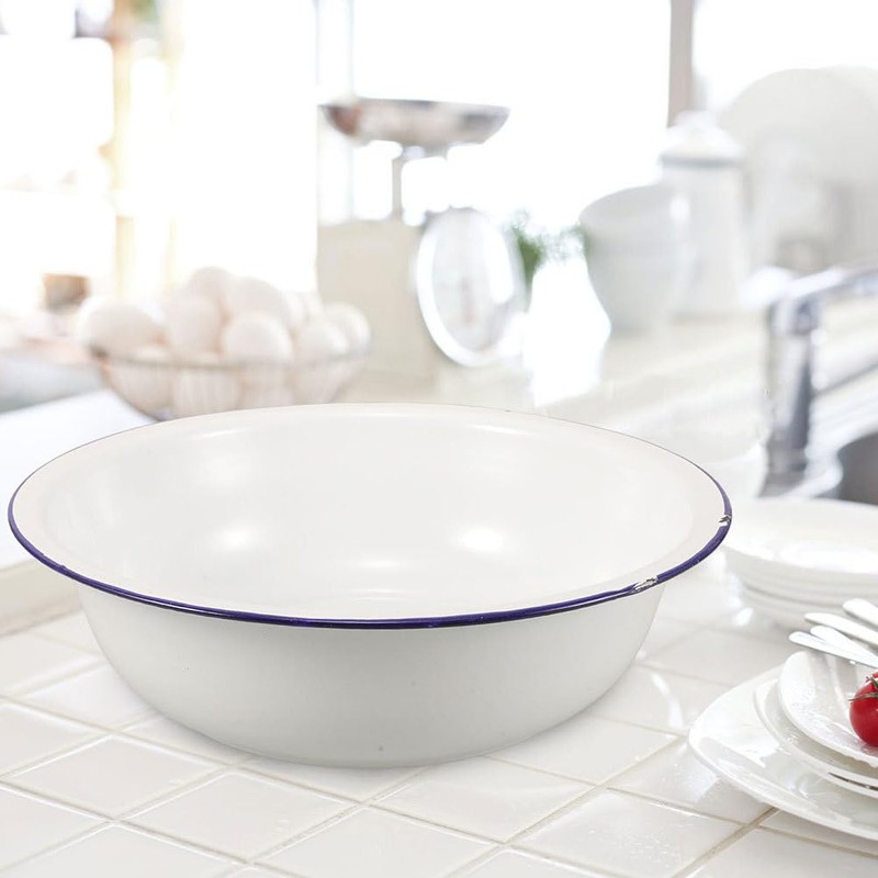 Large Mixing Bowl Enamel Basin 32cm Face Washing Sourdough Enamel