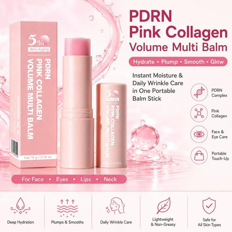 Pink Collagen Volume Multi Balm - Anti-Aging Collagen Moisturizing Stick