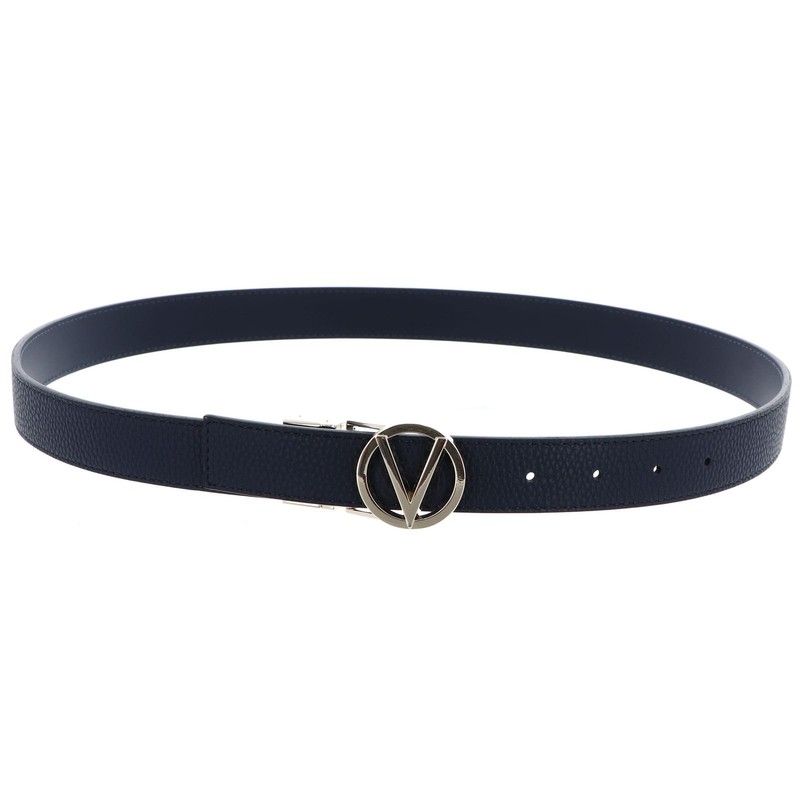 VALENTINO Roof Plaque Buckle Belt W75 Blu/Oro - Can be