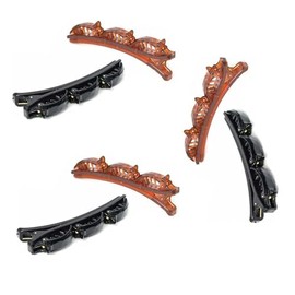 6Pcs Black and Brown Double Layers Twist Band French Braider Hair Tool,Fashion Twist Plait Clip Front Hair Clips Hairpin Headband Beauty Tool, Hair Br