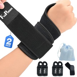 Carpal Tunnel Wrist Brace for Women Men 2 Pairs, Wrist Support Wraps for Right Left Hand, Adjustable Wrist Brace for Tendonitis, Arthritis, Weightlifting, Sports, Day Night Support, Black