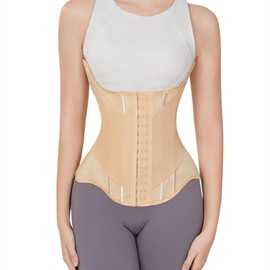 MISTHIN Waist Cincher Corset Sport Girdle Trimmer Corset Double Belt Wrap Waist Trainer Shaperwear Tummy Control Shaper for Women (Nude, Medium)