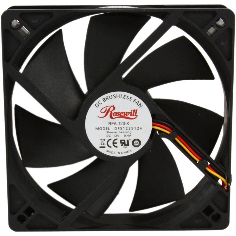 Rosewill RFA-120-K 120mm Case Cooling Fan with LP4 Adapter -