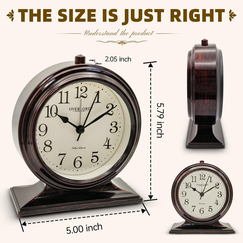 Silent Quartz Desk Clock, Beautiful and Convenient Clock