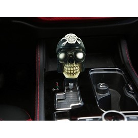 Abfer Manual Knob Shifter Skull Gear Shift Stick Car Shifting Knobs Pirate Style Fit Most Transport Vehicles (Black Glasses)