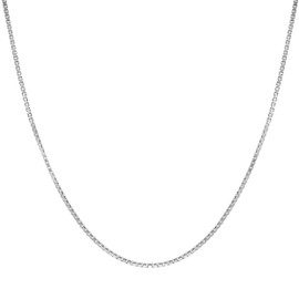 Honolulu Jewelry Company 925 Sterling Silver 1mm Box Chain Necklace for Women Tarnish Resistant - Made in Italy (19 Inches)