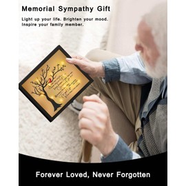 Funeral Gifts, Sympathy Gifts for Loss of Loved One, in Memory of Passed Husband Father Son Wooden Shadow Box Frame 8x10'' with LED Lights Bereavement Gifts Red Cardinal Grieving Memorial Gifts