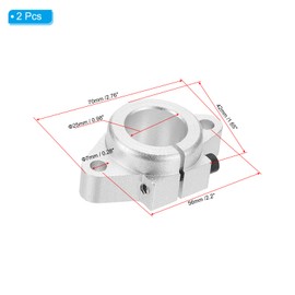 PATIKIL SHF25 Aluminum Linear Motion Rod Rail Clamping Guide Support for 25mm Diameter Shaft 2pcs