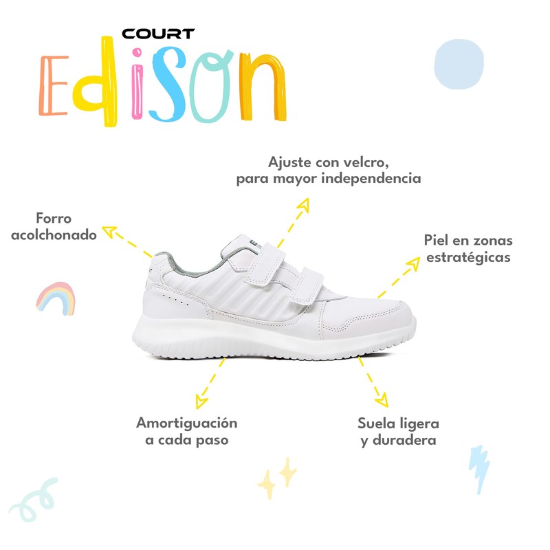 COURT Tenis A3974E Color Blanco Blanco-20