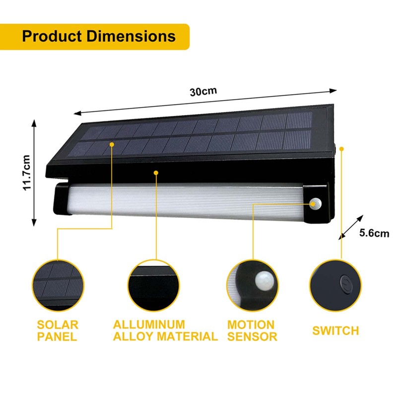 LILONZON 1000 Lumens Solar Wall Light, Aluminum 3-Modes Adjustable Warm/Cold