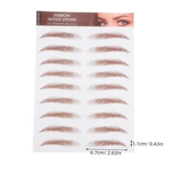 TOVINANNA 6 Pack Brow Tint Stickers Stick Eyebrows Eyebrow Stickers Dark Brown Realistic Grooming Kit