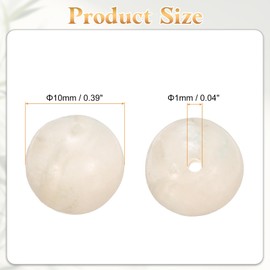 sourcing map 50pcs Natural Stone Beads 10mm River A Round Gemstone Stone Loose Beading Real Genuine Smooth Balls Bead for Jewelry Making Bracelets Necklace Earrings DIY