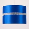 Large Modern Decorative Blue and Silver Diamante Jewel Effect Polycotton