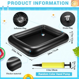 FillTouch Rectangular Inflatable Serving Bar Floating Drink Holder for Pool Inflatable Cup Holders Hot Tub Accessories for Adults Swimming Fun Drink Floats for Swimming Pool Party (Black)