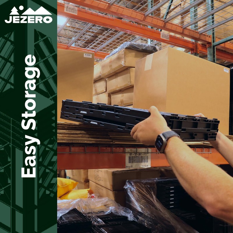 JEZERO Large Collapsible Plastic Storage Crate – Stackable Utility Bin