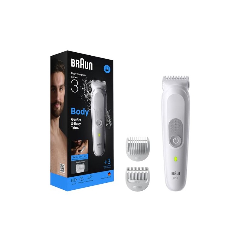 Braun Series 3 Body Trimmer, +3 Care Tools with SkinGuard