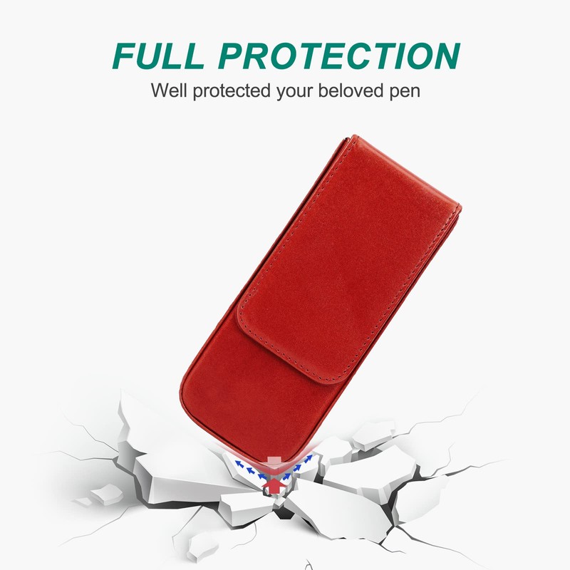 Hiram Leather Pencil Case Portable Genuine Leather Storage Box Pen